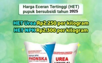 Ingat, Jual Pupuk Bersubsidi di Atas HET Dapat Dikenai Sanksi Pidana