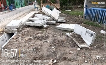 Proyek Drainase APBD 2025 di Bojonegoro Disorot, Diduga Gunakan Cover U-Ditch Non-SNI dan Belum Rampung