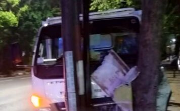 Sopir Diduga Mengantuk, Truk Koperasi Tabrak Pohon di Jalan Wahidin Tuban