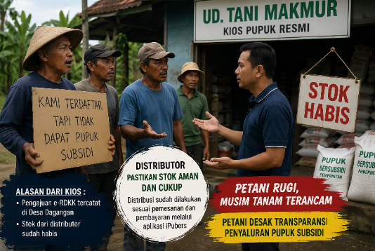 Petani Protes, Penyaluran Pupuk Subsidi di Kumpulrejo Tuban Diduga Tak Sinkron