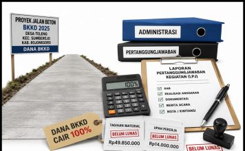 Mengurai Sisi Pertanggungjawaban Sisa Kewajiban di Balik Proyek BKKD Desa Teleng