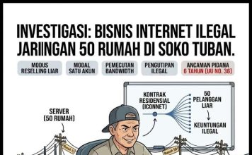 Gurita Bisnis Internet Ilegal Menjamur di Soko Tuban, Satu Akun Dipecah Puluhan Rumah (Jilid 2)
