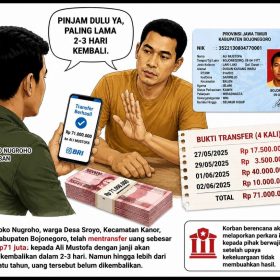 Janji Kembalikan Uang dalam Tiga Hari, Rp71 Juta Milik Joko Nugroho Tak Kunjung Dibayar, Korban Bersiap Tempuh Jalur Hukum