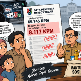 8.117 Penerima Bansos di Tuban Dicoret, Terindikasi Terkait Judi Online
