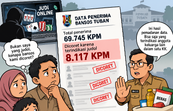8.117 Penerima Bansos di Tuban Dicoret, Terindikasi Terkait Judi Online